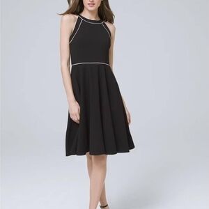 White House Black Market Pleated Fit and Flare Midi Dress